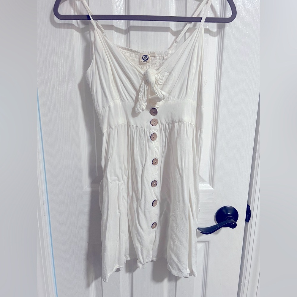Light Short Cotton/Linen Feel Baby Doll Dress